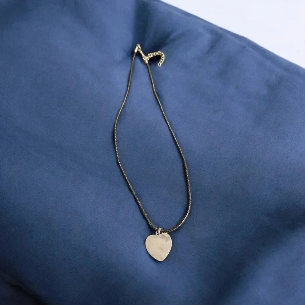Pink Quartz Heart Shaped Necklace